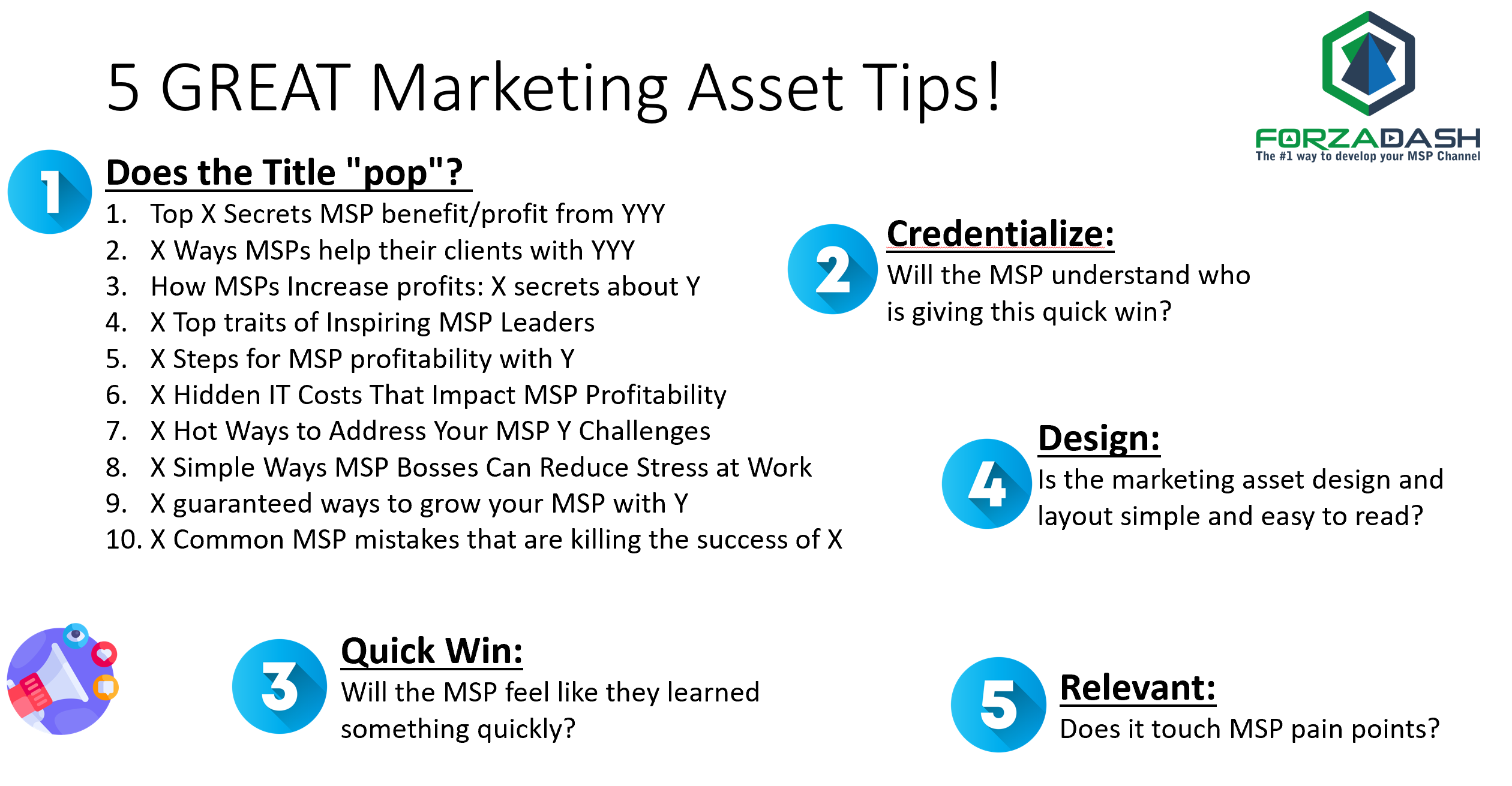 Marketing to MSPs: Top 5 Tips for Creating Great Assets for MSPs -  ForzaDash is the most effective way to develop a successful MSP channel